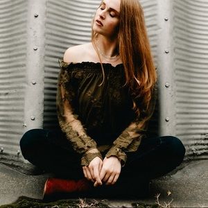 Off The Shoulder Olive Green Top (S)